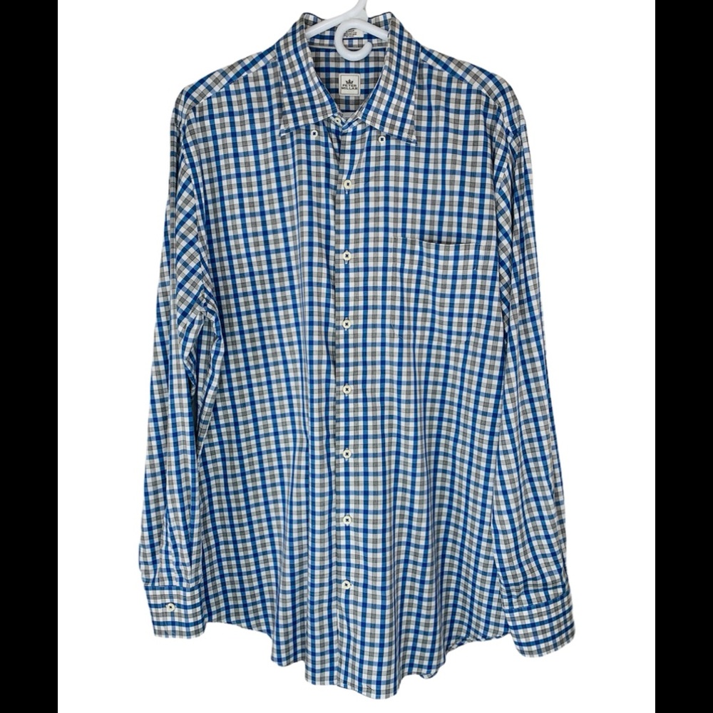 Peter Millar Men’s Large Long Sleeve Shirt Blue, Gray